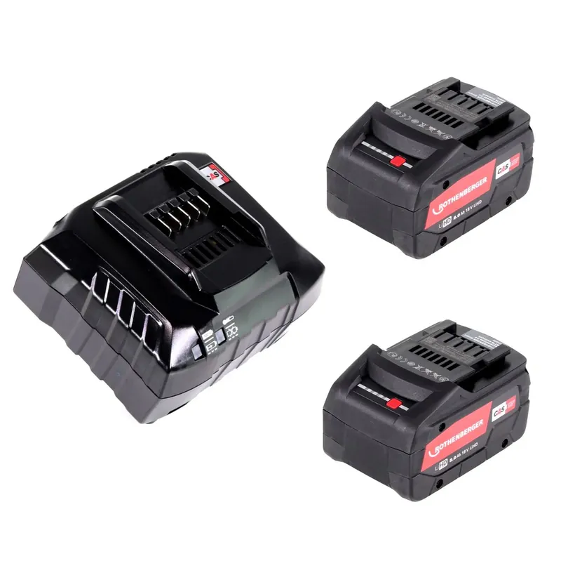 Rabatt Rothenberger Akku Set 18V LiHD mit 2x Akku 8,0Ah ( 1000002549 ) + Ladegerät ( 1000001654 )