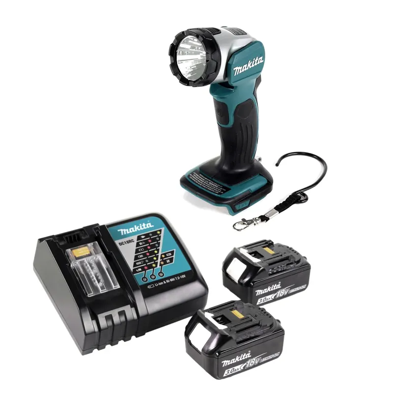 Schnäppchen Makita DML 802 RF Akku Lampe 18 V Li-Ion für 14,4 und 18 V Akku + 2 x 3,0 Ah Akku + Ladegerät