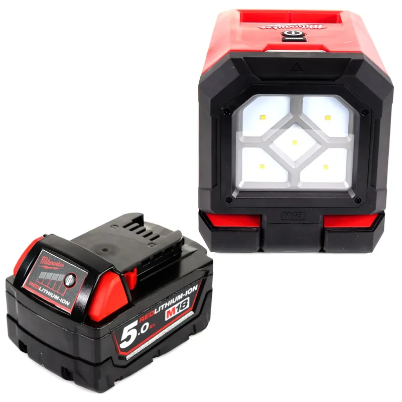 Heißes Angebot Milwaukee M18 PAL-501 Baustrahler 18 V Li-Ion Akku Lampe Leuchte + 1 x 5,0 Ah Akku - ohne Ladegerät