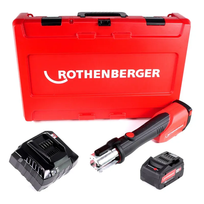 Wochenendangebot Rothenberger ROMAX 4000 CAS Akku Pressmaschine 18 V 34 kN + 1x Akku 8,0 Ah + Ladegerät + Koffer
