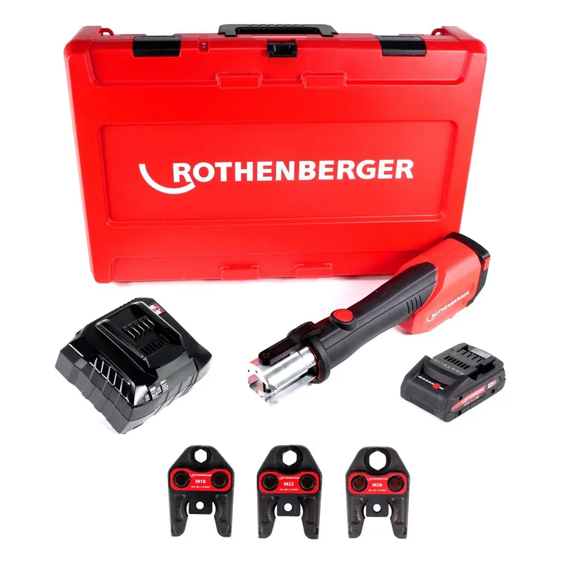 Rothenberger ROMAX 4000 Set M15-22-28 CAS Akku Pressmaschine 18 V 34 kN + 1x Akku 4,0 Ah + Ladegerät + Koffer ( 1000001927 ) Preis Gesenkt