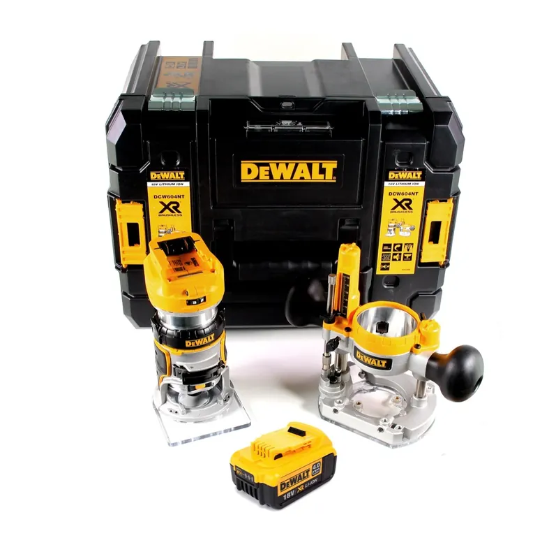 DeWalt DCW 604 NT Akku Kombifräse 18V 55mm + 1x Akku 4,0 Ah in TSTAK - ohne Ladegerät Zertifiziert