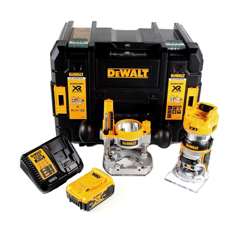 DeWalt DCW 604 P1 Akku Kombifräse 18V 55mm + 1x Akku 5,0Ah + Ladegerät + TSTAK Preisreduziert