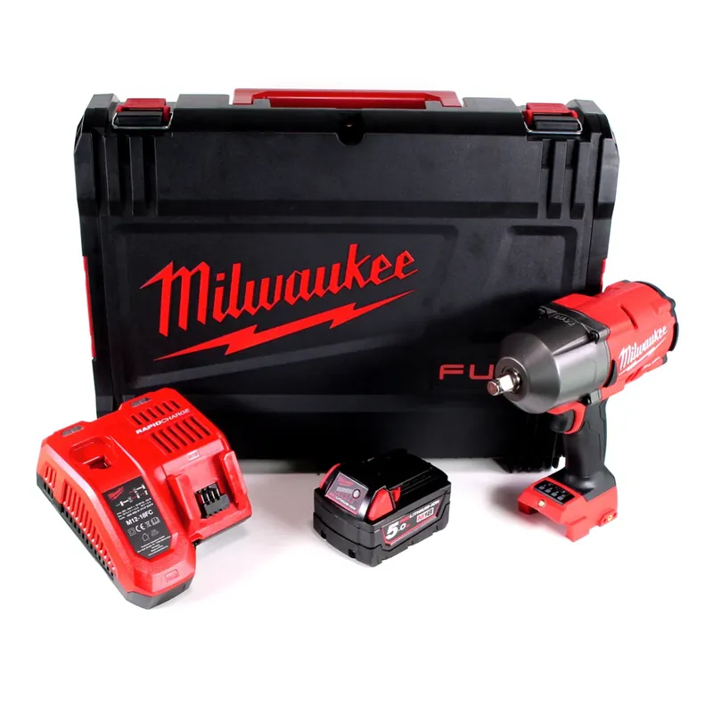 Milwaukee M18 FHIWF12-501X Akku Schlagschrauber 1/2" 18 V 1356 Nm + 1x Akku 5,0 Ah + Ladegerät + HD Box Zertifiziert