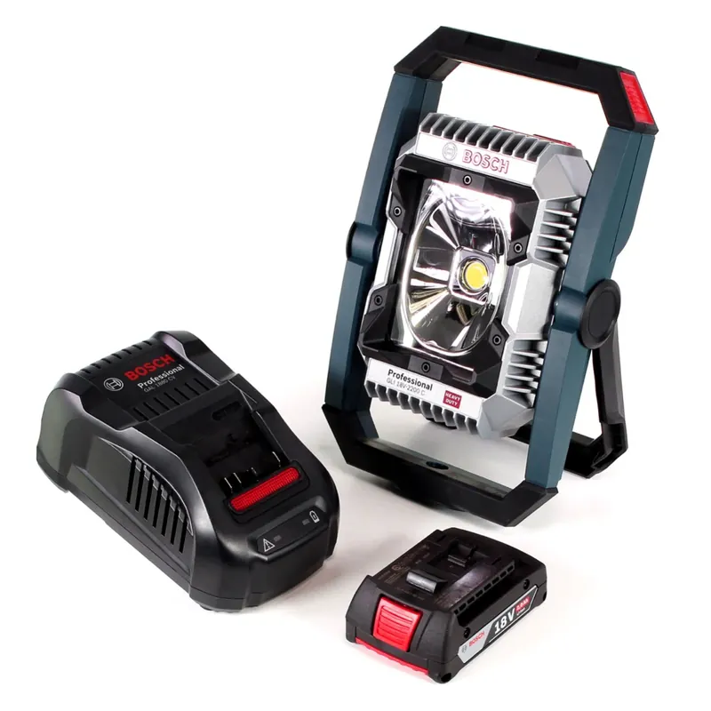 Bosch GLI 18V-2200 C Akku Lampe 18V 2200lm Bluetooth ( 0601446501 ) + 1x 2,0 Ah Akku + Ladegerät Geprüft