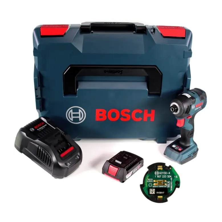 Jetzt Kaufen Bosch GDR 18V-200 C Akku Drehschlagschrauber 1/4" 18V 200Nm + 1x Akku 3,0Ah + Ladegerät + Connect Modul in L-Boxx