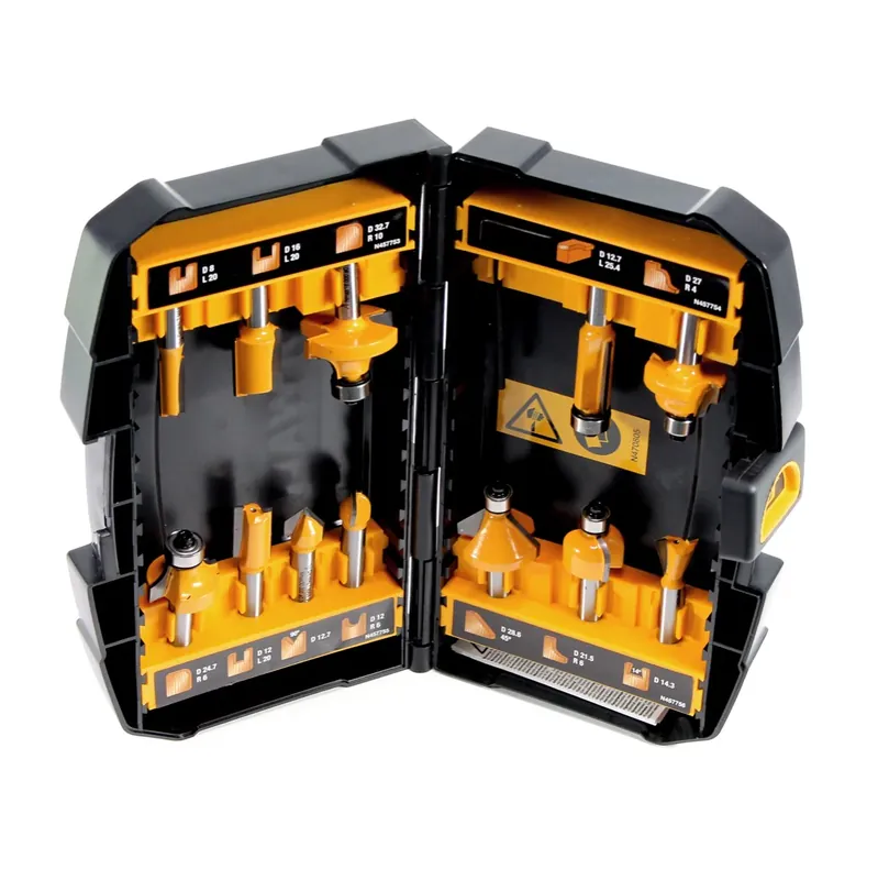 DeWalt DT 90016 Fräser Set 12-tlg. mit verschiedenen Fräsern in praktischer Box Günstig