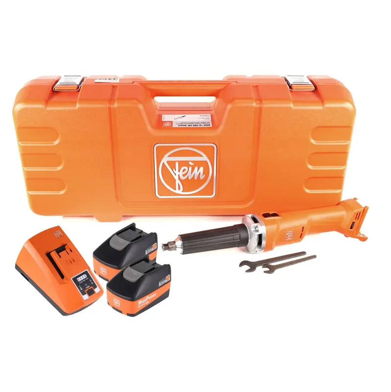 Solange Der Vorrat Reicht FEIN AGSZ 18-280 LBL Akku Geradschleifer 18V ( 71230262000 ) Set im Koffer mit 2x 5,2 Ah High Power Akku und Lader