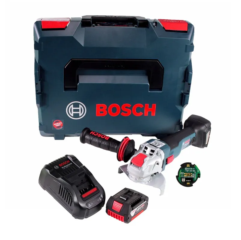 Echt Bosch GWX 18V-10 C Akku Winkelschleifer 18V 125mm brushless X-LOCK + 1x Akku 5,0Ah + Ladegerät + Connectivity Modul + L-BOXX