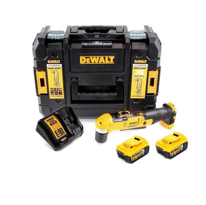 Top-Angebot Dewalt DCD 740 L2 18V 33Nm Akku Winkelbohrmaschine + 2x Akku 3,0Ah + Schnelladegerät + TSTAK