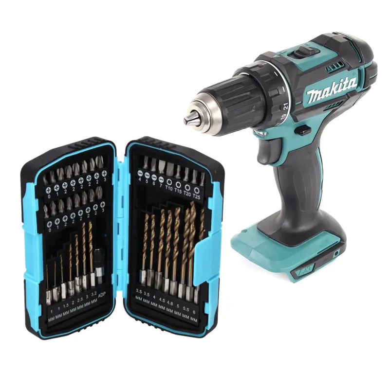 Top-Angebot Makita DDF 482 Z Akku Bohrschrauber 18 V 62 Nm + 40 tlg. Bit Bohrer Set - ohne Akku, ohne Ladegerät