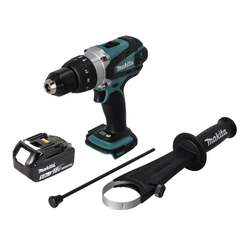 Abverkauf Makita DHP 458 T1 Akku Schlagbohrschrauber 18 V 91 Nm + 1x Akku 5,0 Ah - ohne Ladegerät