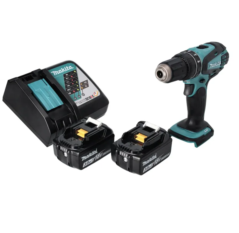 Neu Im Sortiment Makita DHP 456 RF Akku Schlagbohrschrauber 18 V 50 Nm + 2x Akku 3,0 Ah + Ladegerät