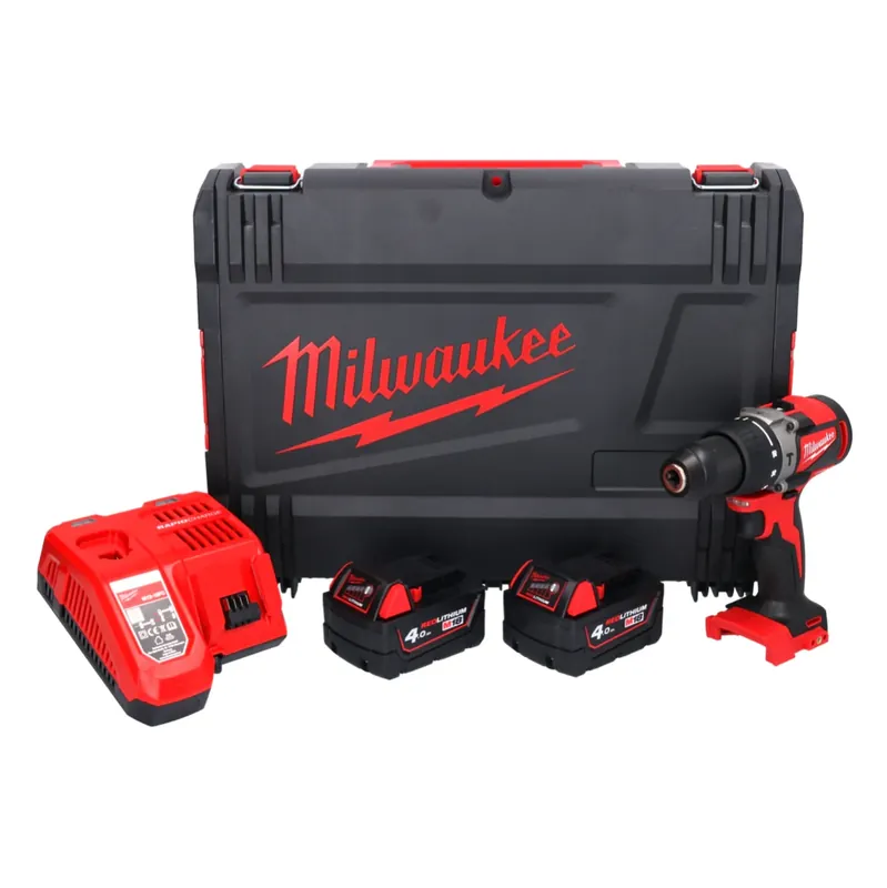Milwaukee M18 BLPD2-402X Akku Schlagbohrschrauber 18 V 82 Nm Brushless + 2x Akku 4,0 Ah + Ladegerät + HD Box Abverkauf
