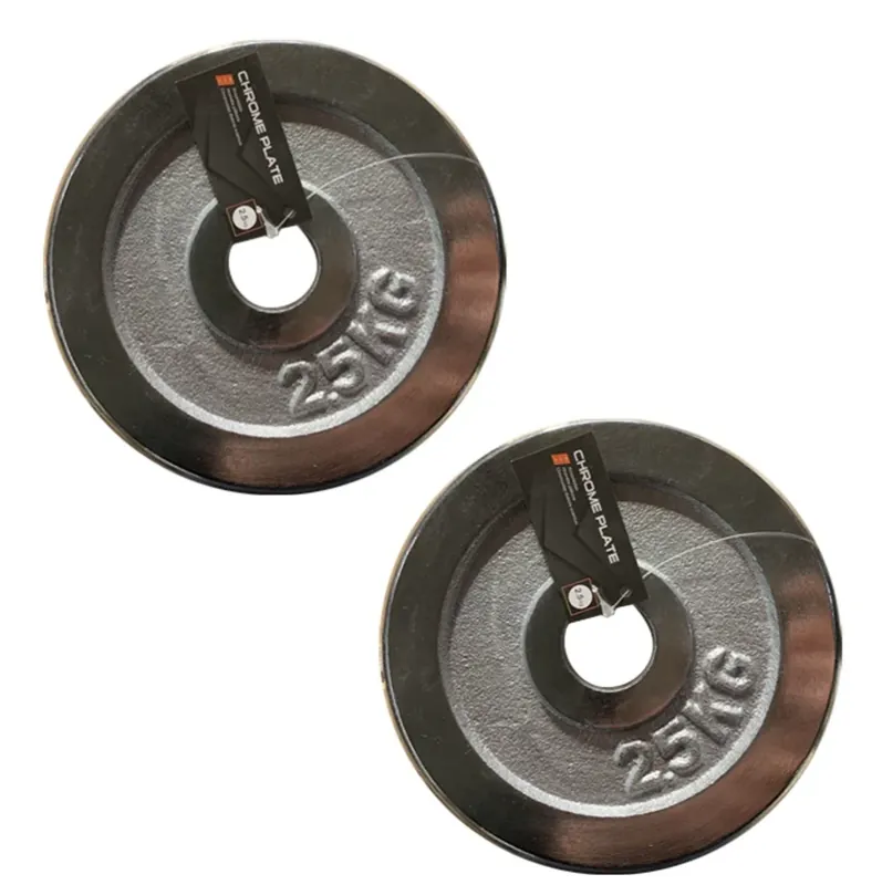 Kracherpreis Hantelscheiben Set 2x Hantelgewicht Scheibengewicht aus Stahl verchromt 2,5 kg 2 Stk. 30 mm Lochdurchmesser