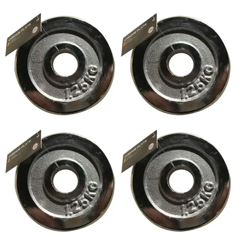Hantelscheiben Set 4x Hantelgewicht Scheibengewicht aus Stahl verchromt 1,25 kg 4 Stk. 30 mm Lochdurchmesser Nur Für Kurze Zeit
