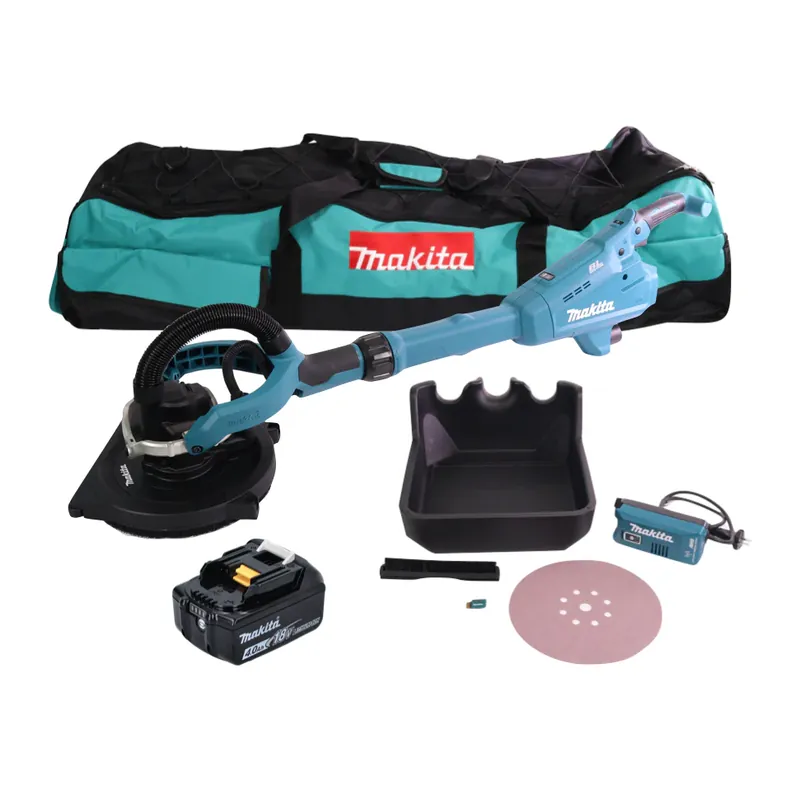 Makita DSL 800 M1X Akku Langhalsschleifer 18 V 225 mm Brushless + 1x Akku 4,0 Ah + Zubehör + Tasche - ohne Ladegerät Sonderaktion