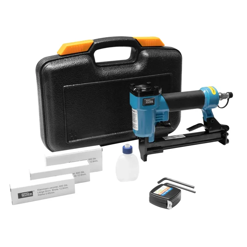 Güde KN 14 Druckluft Klammergerät IG 1/4" ( 40088 ) + 1800x Klammern + Öl + Schutzbrille + Koffer Abverkauf