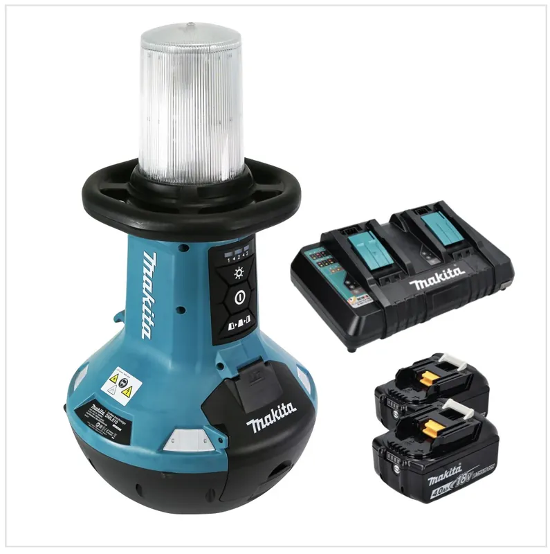 Makita DML 810 PM Akku LED Flächenlicht 18 / 36 V ( 2 x 18 V ) 5500 lm IP54 + 2x Akku 4,0 Ah + Doppelladegerät Bestseller