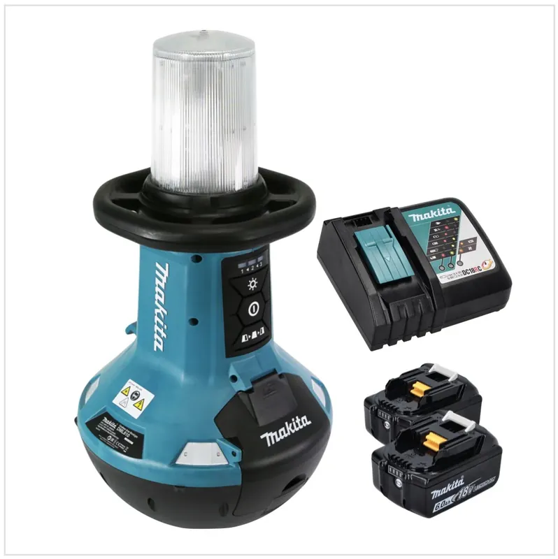 Makita DML 810 RG Akku LED Flächenlicht 18 / 36 V ( 2 x 18 V ) 5500 lm IP54 + 2x Akku 6,0 Ah + Ladegerät Neue Kollektion