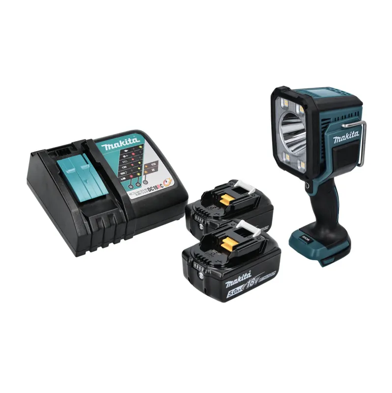Makita DML 812 RT Akku LED Handstrahler Taschen Lampe 18 V 1250 lm + 2x Akku 5,0 Ah + Ladegerät Preisreduziert