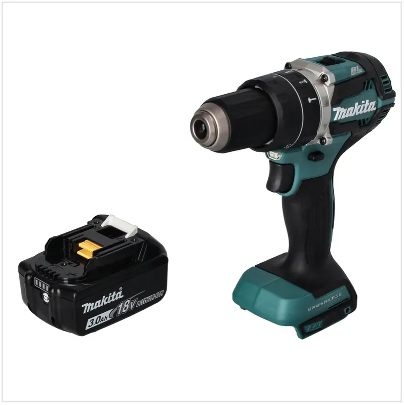 Bestseller Makita DHP 484 F1 Akku Schlagbohrschrauber 18 V 54 Nm Brushless + 1x Akku 3,0 Ah - ohne Ladegerät