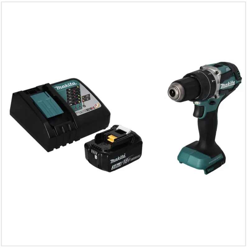 Sonderaktion Makita DHP 484 RF1 Akku Schlagbohrschrauber 18 V 54 Nm Brushless + 1x Akku 3,0 Ah + Ladegerät