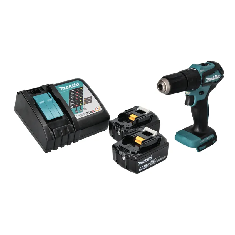 Makita DHP 483 RG Akku Schlagbohrschrauber 18 V 40 Nm Brushless + 2x Akku 6,0 Ah + Ladegerät Kracherpreis