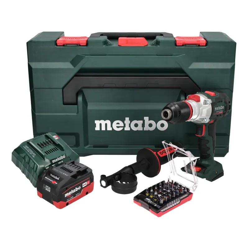 Mega-Angebot Metabo SB 18 LTX BL I Akku Schlagbohrschrauber 18 V 130 Nm Brushless + 1x Akku 5,5 Ah + Ladegerät + 32 tlg. Bit Set + metaBOX