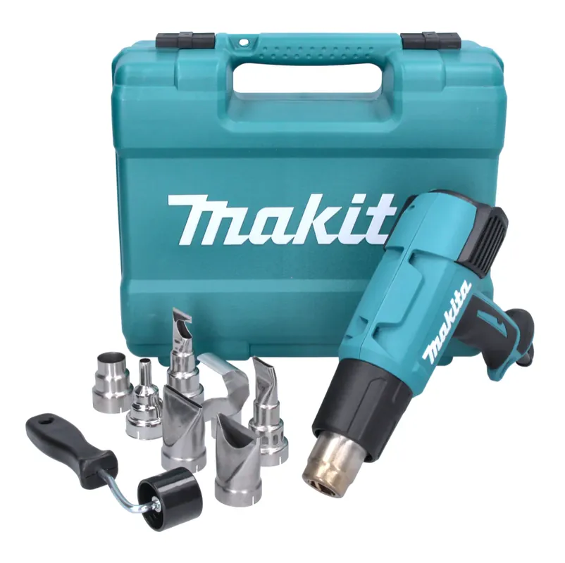 Makita HG 6531 CK Heißluftgebläse 2000 W 50 - 650 °C + 8 tlg. Zubehör Set + Koffer Finale Aktion
