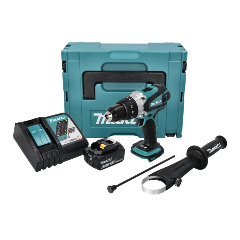Versand Am Gleichen Tag Makita DHP 458 RG1J Akku Schlagbohrschrauber 18 V 91 Nm + 1x Akku 6,0 Ah + Ladegerät + Makpac