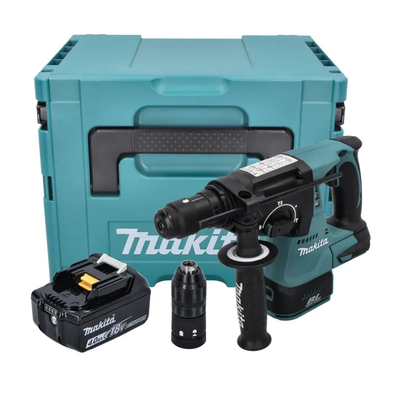 Makita DHR 243 M1J Akku Bohrhammer 18 V 2,0 J SDS plus Brushless + 1x Akku 4,0 Ah + Makpac - ohne Ladegerät Nur Für Kurze Zeit