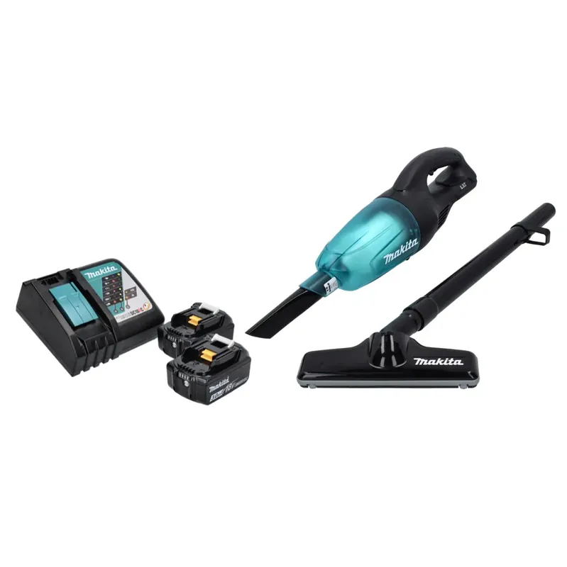 Letzte Chance Makita DCL 180 RF B Akku Staubsauger 18 V Schwarz + 2x Akku 3,0 Ah + Ladegerät
