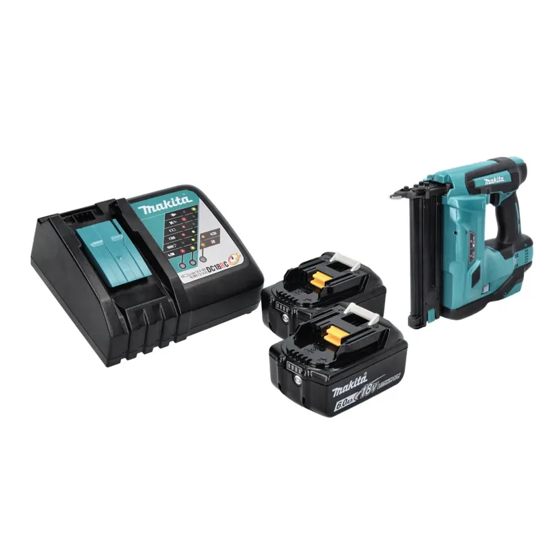 Neu Makita DBN 500 RG Akku Stauchkopfnagler 18 V 15-50 mm + 2x Akku 6,0 Ah + Ladegerät