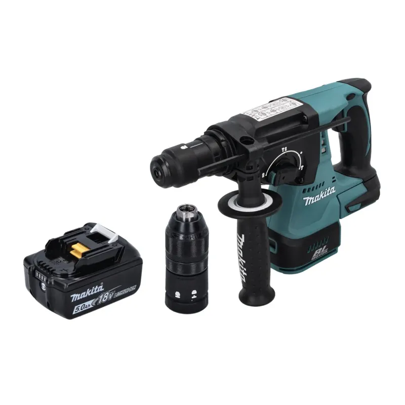 Makita DHR 243 T1 Akku Bohrhammer 18 V SDS plus Brushless + 1x Akku 5,0 Ah - ohne Ladegerät Preisknaller