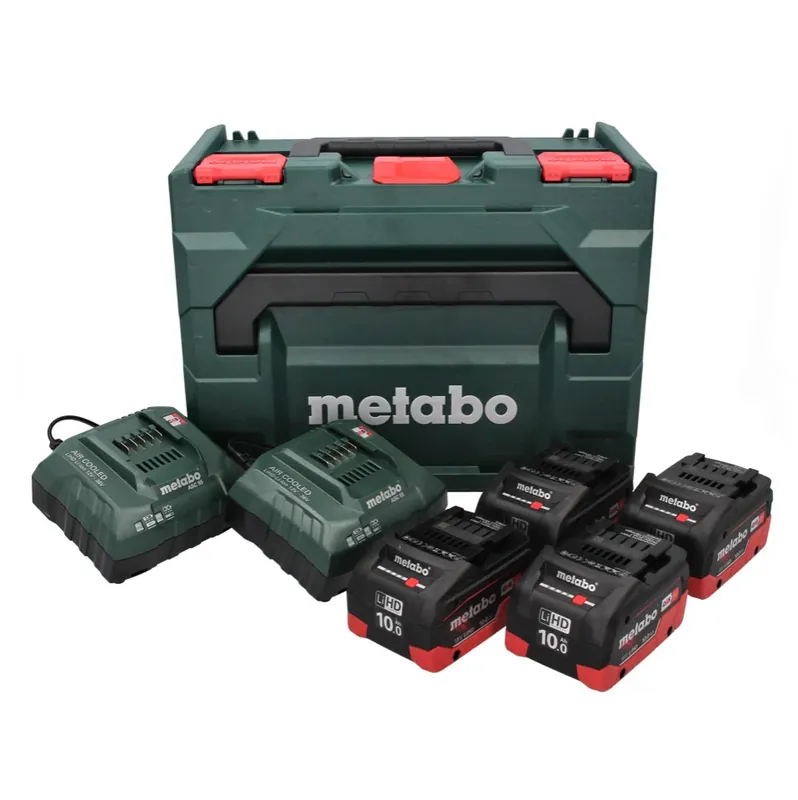 Neue Ware Metabo 18 V LiHD Basis Set + 4x Akku 10,0 Ah + 2x ASC 55 Ladegerät + metaBOX