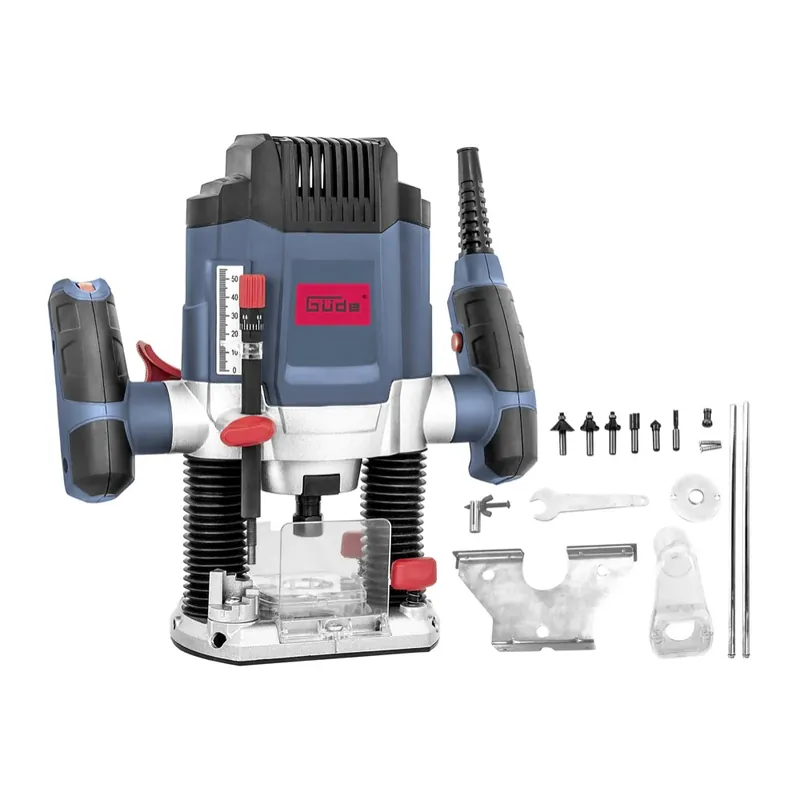 Bestpreis Güde OF 1200 E Oberfräse 1200 W 55 mm Hub + 6 tlg. Fräser Set ( 58117 )