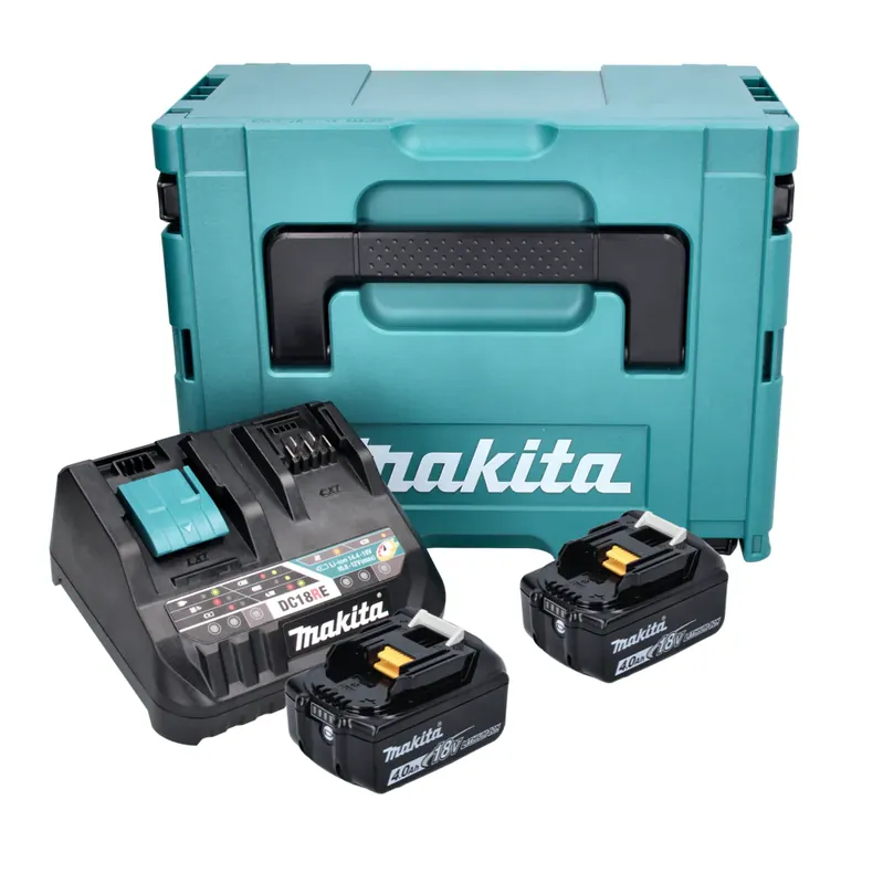Top-Angebot Makita Power Source Kit 18 V mit 2x BL 1840 B Akku 4,0 Ah ( 2x 197265-4 ) + DC 18 RE Multi Schnell Ladegerät ( 198720-9 ) + Makpac
