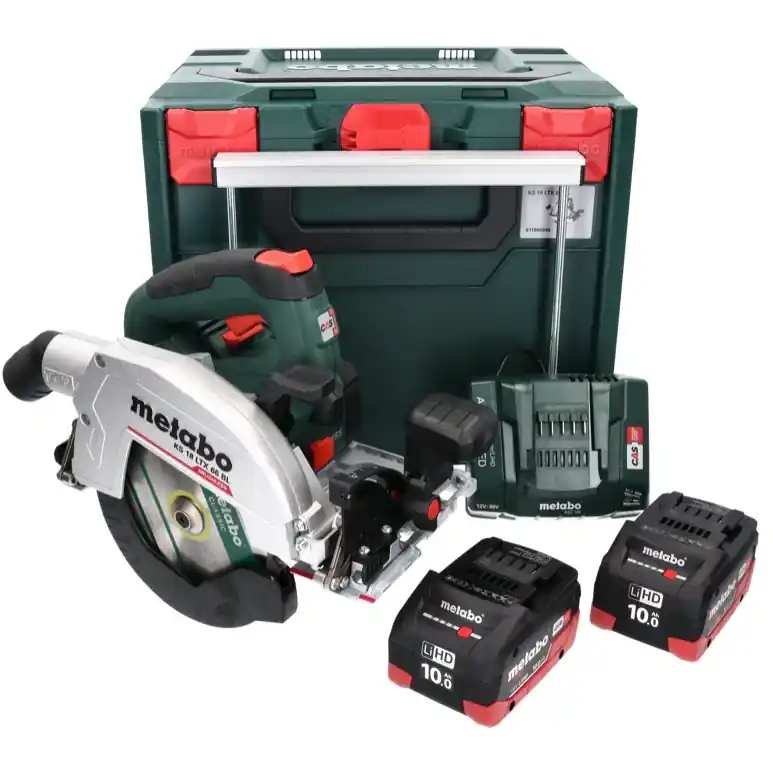 Rabatt Metabo KS 18 LTX 66 BL Akku Handkreissäge 18 V 165 mm + 2x Akku 10,0 Ah + Ladegerät + metaBOX