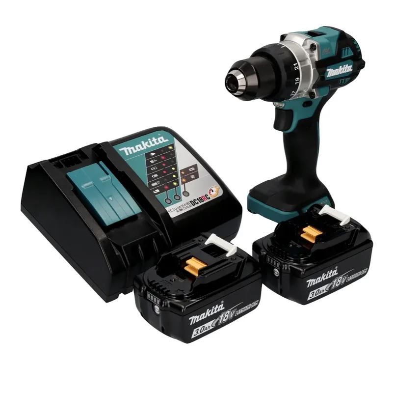 Direktkauf Makita DDF 486 RF Akku Bohrschrauber 18 V 130 Nm Brushless + 2x Akku 3,0 Ah + Ladegerät