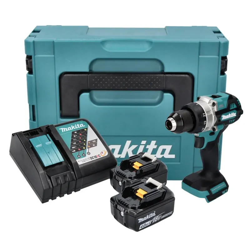 Makita DDF 486 RMJ Akku Bohrschrauber 18 V 130 Nm Brushless + 2x Akku 4,0 Ah + Ladegerät + Makpac Echt