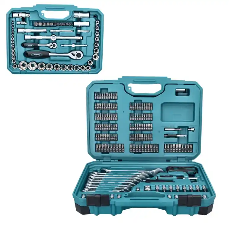 Top-Preis Makita Werkzeug Set 221 tlg. Chrom Vanadium Stahl ( E-10883 ) Bit / Ringmaulschlüssel / Steckschlüssel / Schraubendreher / Ratsche