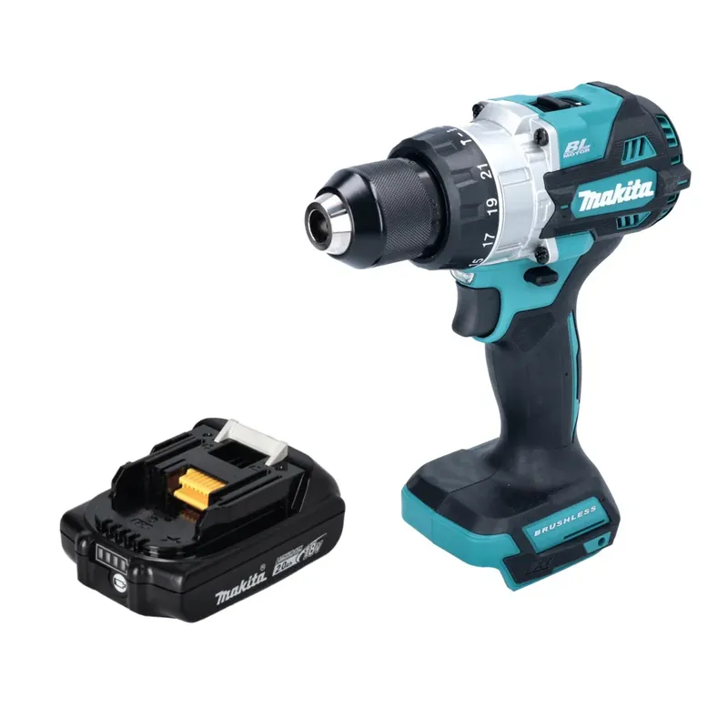 Makita DHP 486 A1 Akku Schlagbohrschrauber 18 V 130 Nm Brushless + 1x Akku 2,0 Ah - ohne Ladegerät Geprüft
