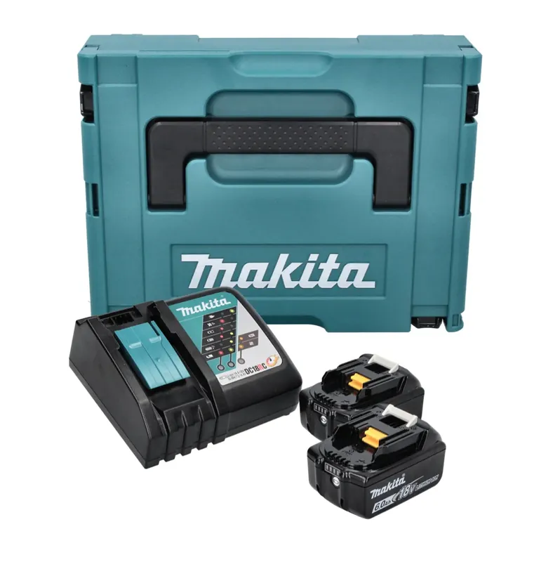 Must-Have Makita Power Source Kit 18 V ( 198116-4 ) mit 2x BL 1860 B + DC 18 RC Ladegerät + Makpac