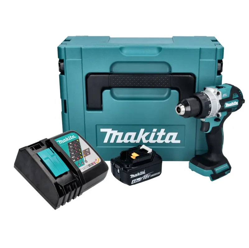 Makita DHP 486 RM1J Akku Schlagbohrschrauber 18 V 130 Nm Brushless + 1x Akku 4,0 Ah + Ladegerät + Makpac Markenprodukt