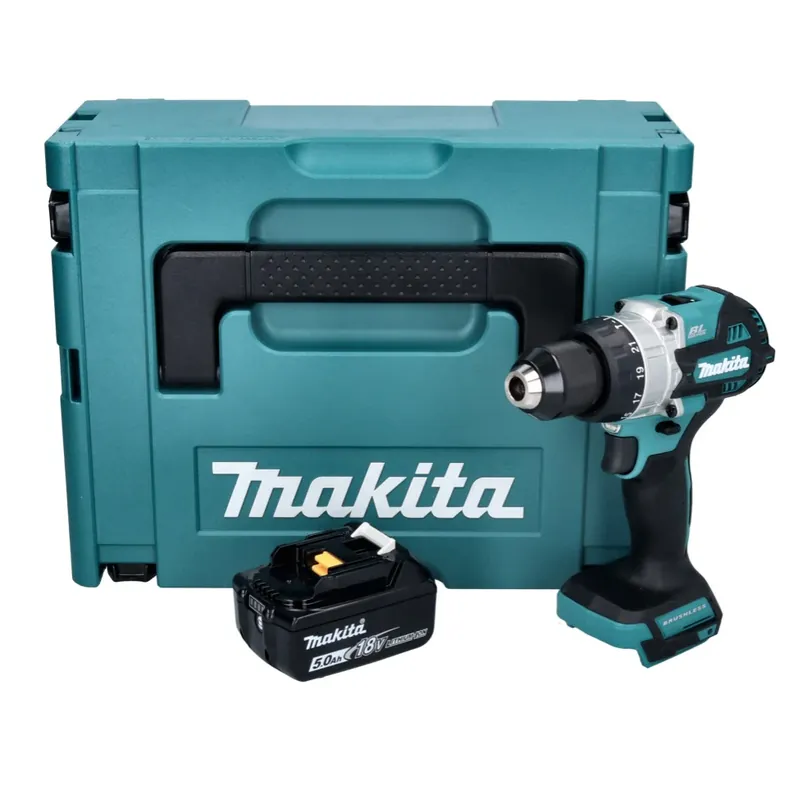 Neu Im Sortiment Makita DHP 486 T1J Akku Schlagbohrschrauber 18 V 130 Nm Brushless + 1x Akku 5,0 Ah + Makpac - ohne Ladegerät