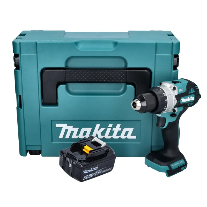 Makita DHP 486 G1J Akku Schlagbohrschrauber 18 V 130 Nm Brushless + 1x Akku 6,0 Ah + Makpac - ohne Ladegerät Schneller Versand