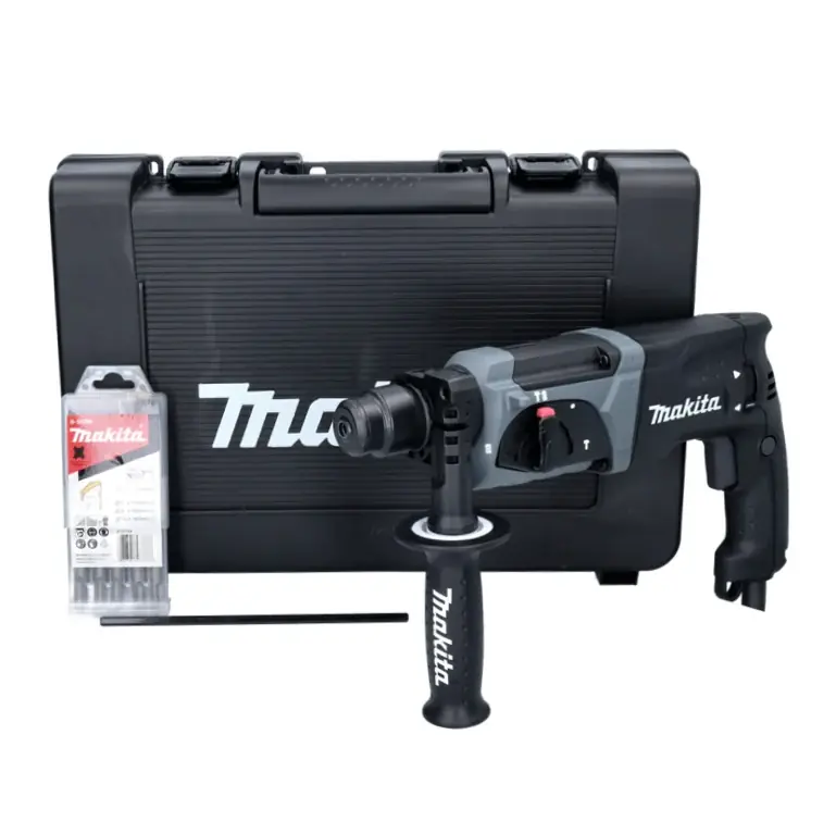 Wochenendangebot Makita HR 2470 BX40 Kombihammer Schwarz 780 Watt SDS-plus 2,4 J + SDS-plus Bohrer Set 5 tlg. + Koffer
