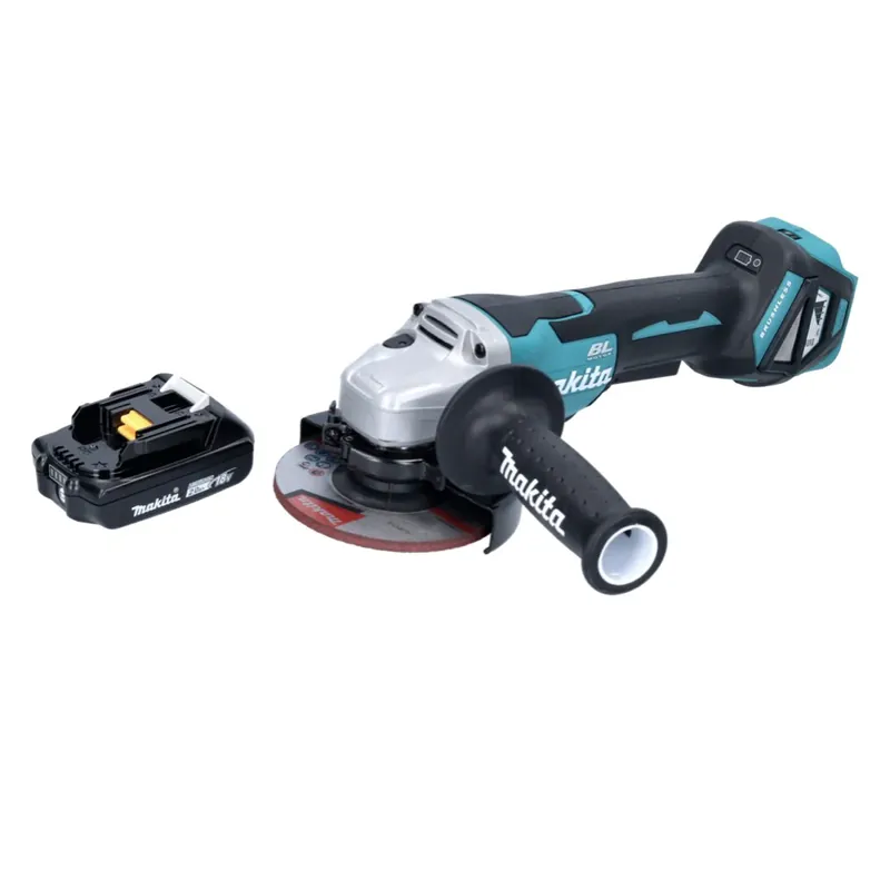 Begrenztes Angebot Makita DGA 515 A1 Akku Winkelschleifer 18 V 125 mm Brushless + 1x Akku 2,0 Ah - ohne Ladegerät