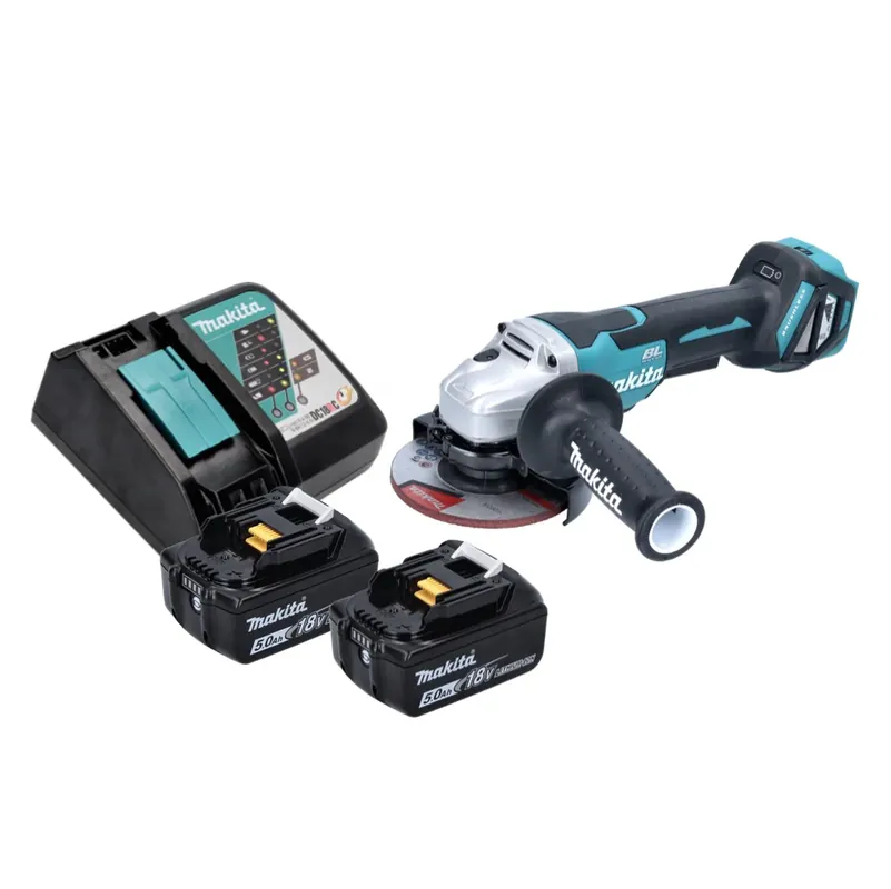 Sofort Bestellen Makita DGA 515 RT Akku Winkelschleifer 18 V 125 mm Brushless + 2x Akku 5,0 Ah + Ladegerät